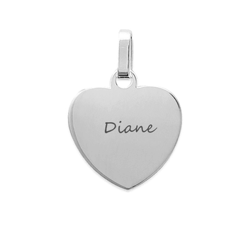Collier en argent rhodié chaîne avec boules avec pendentif coeur bombé 42+3cm Collier en argent rhodié chaîne avec boules avec pendentif coeur bombé 42+3cm