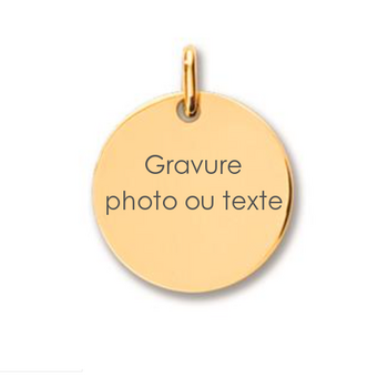 Médaille ronde massive Or 750/000 - diam : 18 mm