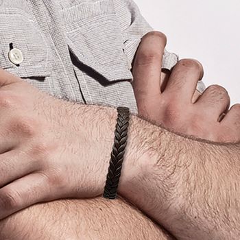 Bracelet homme cuir marron