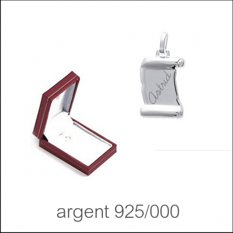 Médaille parchemin argent personnalisée - Main Image