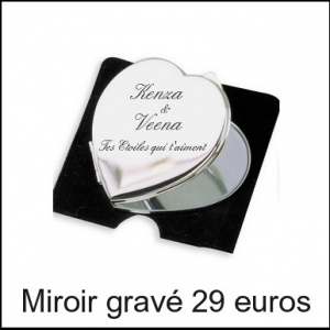 Miroir coeur TEXTE OU PHOTO