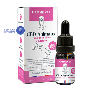 HUILE CBD CHIEN D-STRESS 10% – 1000 MG