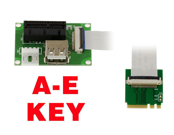 M.2. E A Key to PCIe 1x card To use a PCIe card on an M2 E A port To use a PCIe card on an M2 E/A port