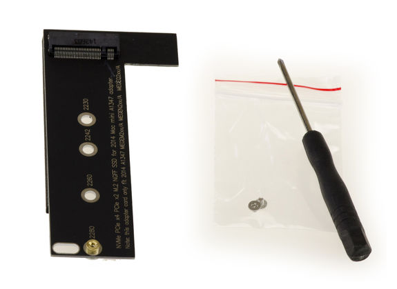 M2 (M.2 NGFF) to Mac Mini Adapter 2014 A1347 For mounting an M2 PCIe SSD on a Mac For mounting an M2 PCIe SSD on a Mac