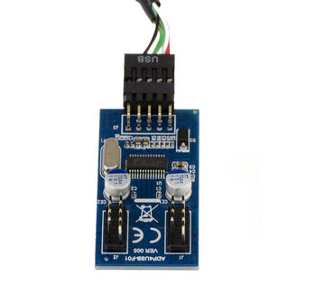 USB 2.0 9-pin internal connector doubler USB2 9-10 Male 2x USB2 9-10 Female USB2 9-10 Male<br>2x USB2 9-10 Female
