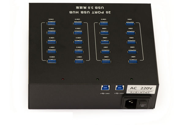 KALEA-INFORMATIQUE Hub USB 3.0 Autoalimentato 4 Porte - Custodia Trasparente, 5 Gbps, Plug And Play, Cavo 20cm