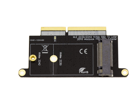 M2 NVMe (M.2 NGFF) ADAPTOR COMPATIBLE WITH MACBOOK PRO A1708 SSD (years 2016 and 2017) - 22+34 points connector - SINTECH
