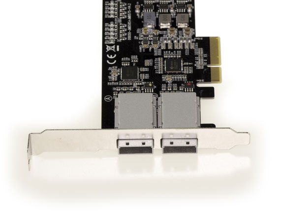 PCIe 2.0 4X SAS + SATA Controller Board - 6GB - 8 EXTERNAL PORTS SFF8088 - JMB575 JMB585 CHIPSET