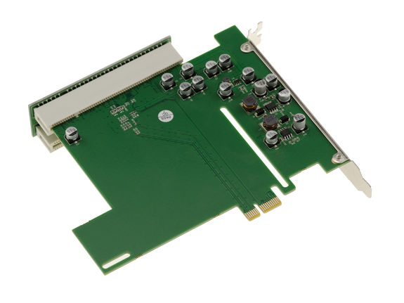 Carte pont PCI vers PCIe 1x avec sécurisation de la carte PCI 32 bits. CHIPSET ASM1083