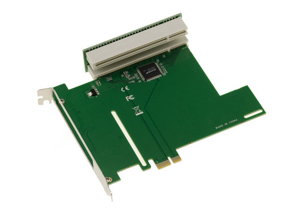 Carte pont PCI vers PCIe 1x avec sécurisation de la carte PCI 32 bits. CHIPSET ASM1083