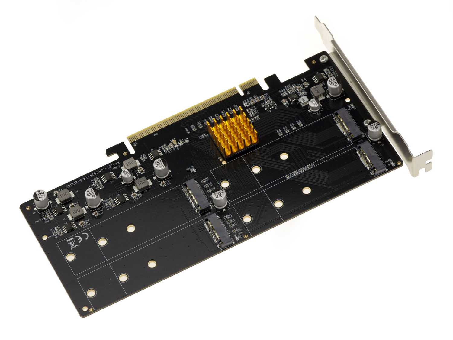 PCIe 3.0 16x Controller Board for 4 M.2 NVMe M Key SSDs (M2