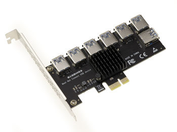 PCIe 1x to 7 Ports Replication Card by USB3 Links - to Connect PCIe USB Risers (Bitcoin Mining)