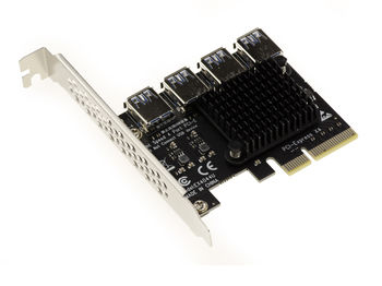 4x PCIe to 4 port USB3 replication card - 20G BAND - For PCIe port expansion. BTC Mining Expansion Card