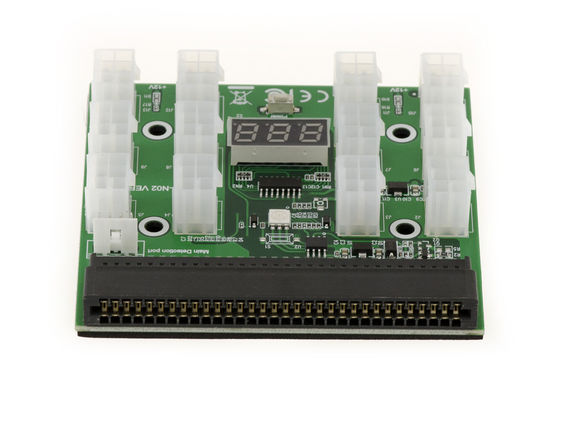 1200w 750w Breakout Board for HP Power Supply - 12 P6 connectors - Voltage display - with synchronization Second Power Supply