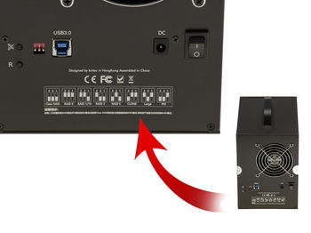 Box USB 3.0 5G Bay for 5 SATA disks. 78W power supply, 80TB capacity. Raid Hardware 0 1 3 5 10 Large Clone