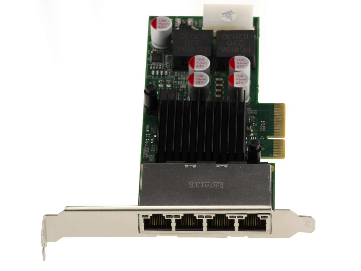 Carte Réseau Quad Gigabit PoE+ 30W – Intel I350, PCIe X4, 4 Ports RJ-45