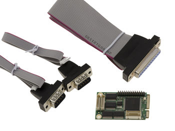 Mini PCIe 1 Parallel Port LPT DB25 + 2 COM Ports DB9 RS232 Format mPCIe Full Size - CHIPSET WCH CH384L