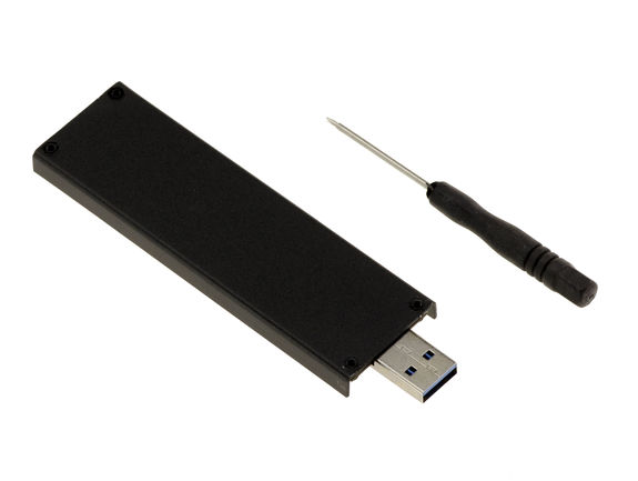 M.2 NGFF SSD USB Flash Drive Box (M2 PCIe M Key or B+M Key Type NVMe) made of Aluminum, USB3 5G SSD Holder NVMe 3.0. USB3 5G