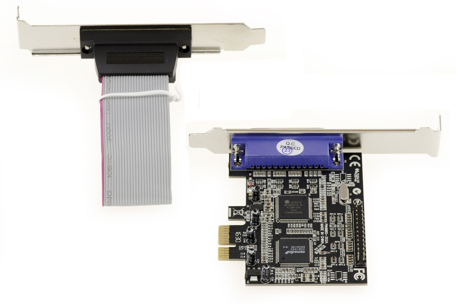 Carte Contrôleur PCI Express Parallèle IEEE1284 LPT ASIX - Low & High Profile