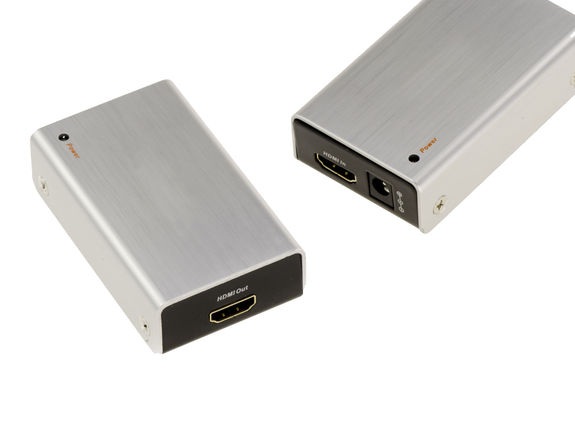 Powered HDMI repeater for extending, cleaning and re-amplifying an HDMI connection