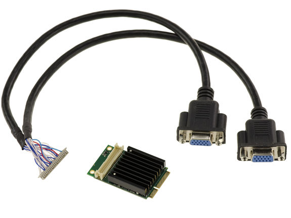 2 port 1080p VGA graphics card on mPCIe port - Full size MiniPCIe - Silicon Motion SM750 chipset