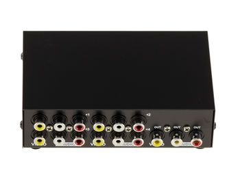 Switch AUDIO Stereo + VIDEO Composite - 4 Ports Switch one input to 4 outputs or 4 inputs to one output