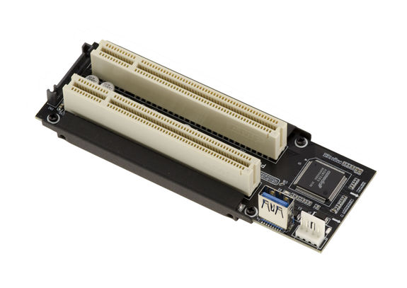 Riser converter to convert one M2 M Key PCIe port to 2 32-bit PCI ports