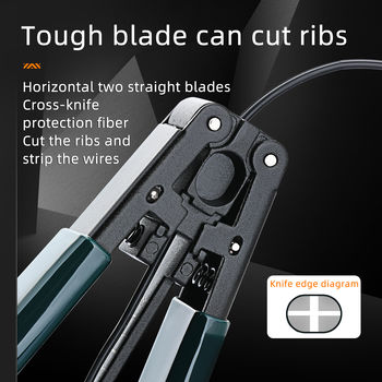 Stripping pliers for FTTH fiber optic drop cable