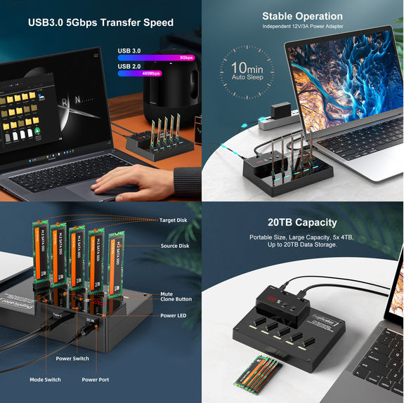 KALEA-INFORMATIQUE Station de Charge et HUB USB Type Industriel, USB3 7 KALEA-INFORMATIQUE Station de Charge et HUB USB Type Industriel, USB3 7