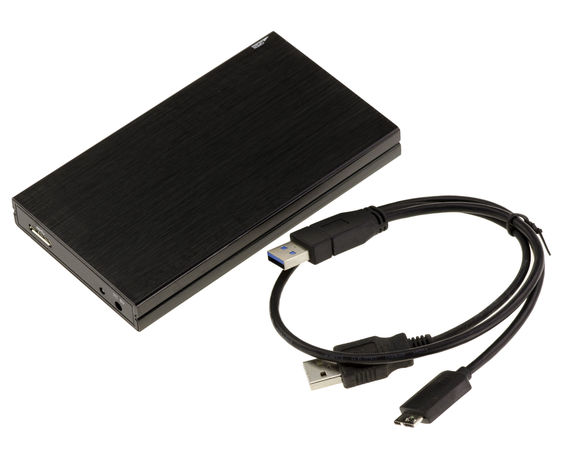 Black brushed aluminum enclosure for 2.5"" SATA hard disk with 5G USB3 link