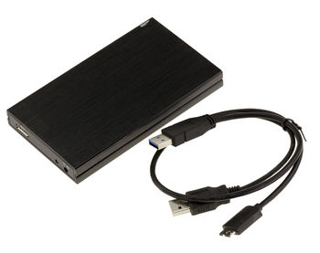 Black brushed aluminum enclosure for 2.5"" SATA hard disk with 5G USB3 link
