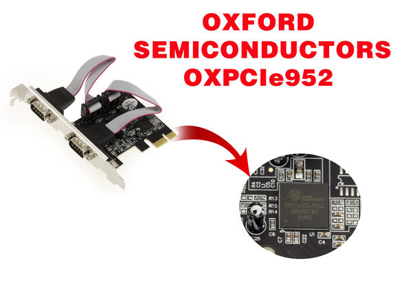 2 serial COM RS232 PCIe card with DB9 plugs Oxford OXPCIe952 chipset