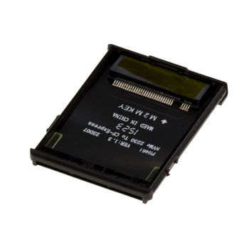 Adapter for using an SSD M2 NVMe 2230 in place of a CF Express type B card in a camera. With protective cover.