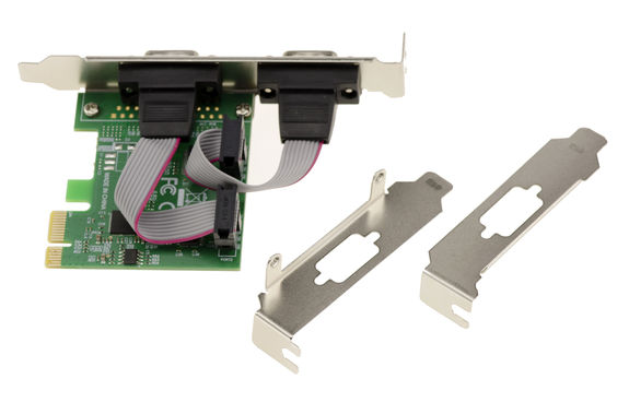 PCI Express (PCIe) Serial RS232 2 Port Controller Board - ASIX 99100 ...