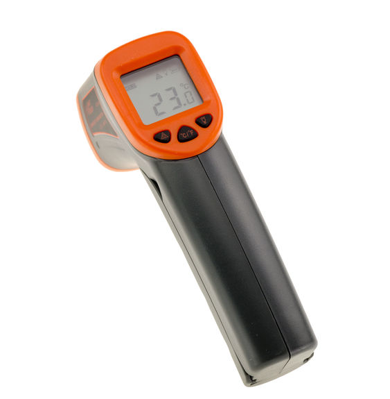 Non-contact digital infrared thermometer, measures temperatures from -32 to +380°C