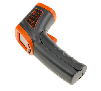 Non-contact digital infrared thermometer, measures temperatures from -32 to +380°C