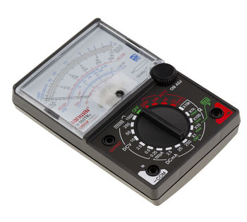 Analog multimeter, measures AC DC current, intensity, continuity, resistance ...