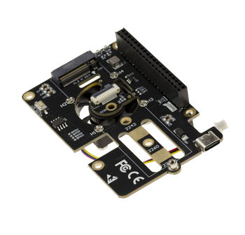 Expansion plate for Raspberry PI to add an M2 NVMe SSD. PCIe NVMe connector base for PI5.