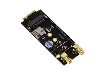 M2 B key and nano SIM to M.2 E A Key adapter for 3G 4G 5G and WIFI module cards, supports USB and PCIe type cards