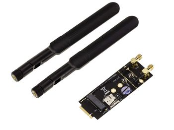 M2 B key and nano SIM to M.2 E A Key adapter for 3G 4G 5G and WIFI module cards, supports USB and PCIe type cards