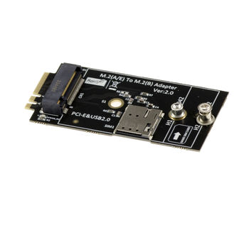M2 B key and nano SIM to M.2 E A Key adapter for 3G 4G 5G and WIFI module cards, supports USB and PCIe type cards