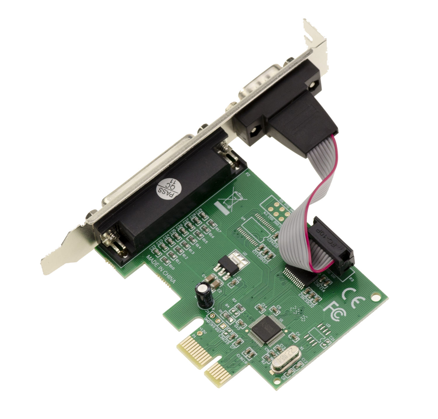 Scheda PCI Express Con Porta Seriale RS232 E Parallela LPT - Chipset WCH382L, Per Windows/Linux