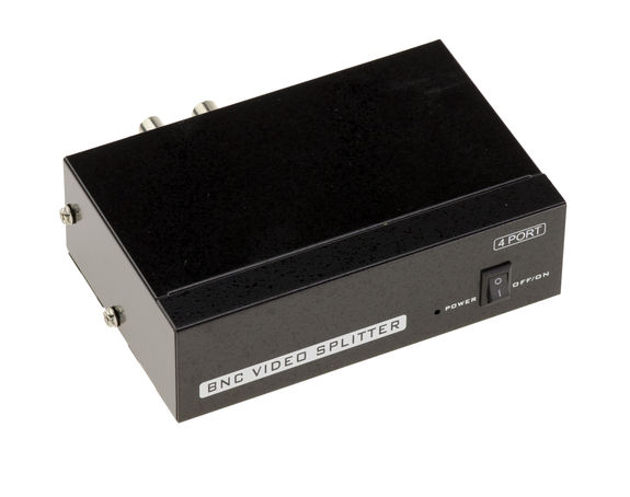 SPLITTER BNC 4 PORTS - Duplicates the video stream from a BNC source to 4 simultaneous outputs