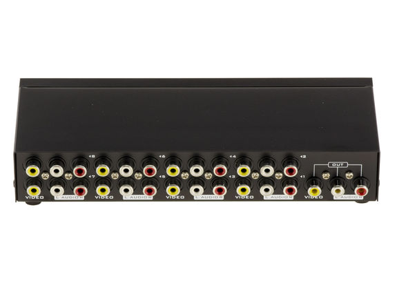 Switch Audio Stereo + Video Composite - 8 Ports - Needle One Input to 8 Outputs or 8 Inputs to One Output
