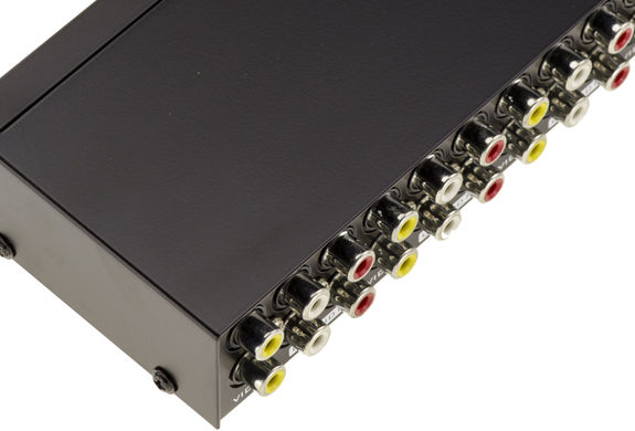 Switch Audio Stereo + Video Composite - 8 Ports - Needle One Input to 8 Outputs or 8 Inputs to One Output