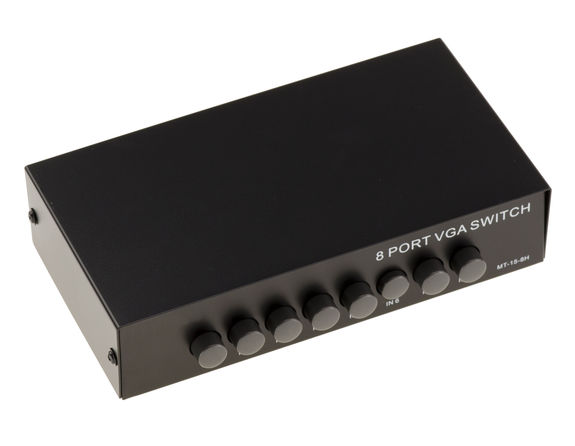 Boitier de partage VGA / Switch Video 8 + 1 ports - BOITIER METAL - 8 entrées vers 1 sortie ou 1 entrée vers 8 sorties