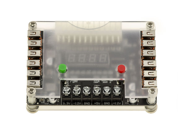 Breakout Board power supply ATX 24 - ATX24 to 10 USB ports and terminal block 3.3V 5V 12V -12V