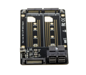 Adapter for 2 SSD M2 PCIe NVMe M Key to SFF8643 U.2 for mounting two SSD M2 on two U2 ports
