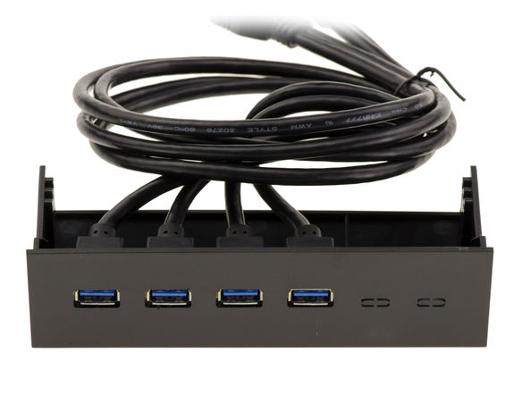 Front panel with 4 USB 3.0 ports for 5.25"" rack slot USB3 Superspeed 5G