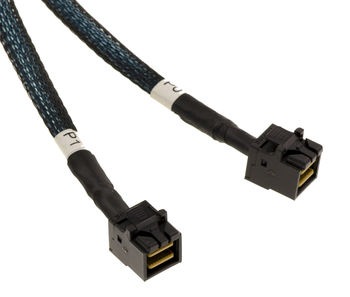 PCIe 4.0 cable with Slim SAS SFF-8654 8i 74-pin connectors to 2x SFF-8643 length 80cm